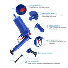 Load image into Gallery viewer, Krafter- 4 in 1Toilet Plunger, HIGH Pressure Air Drain Blaster, Pressure Pump Cleaner Pump Bath Toilets