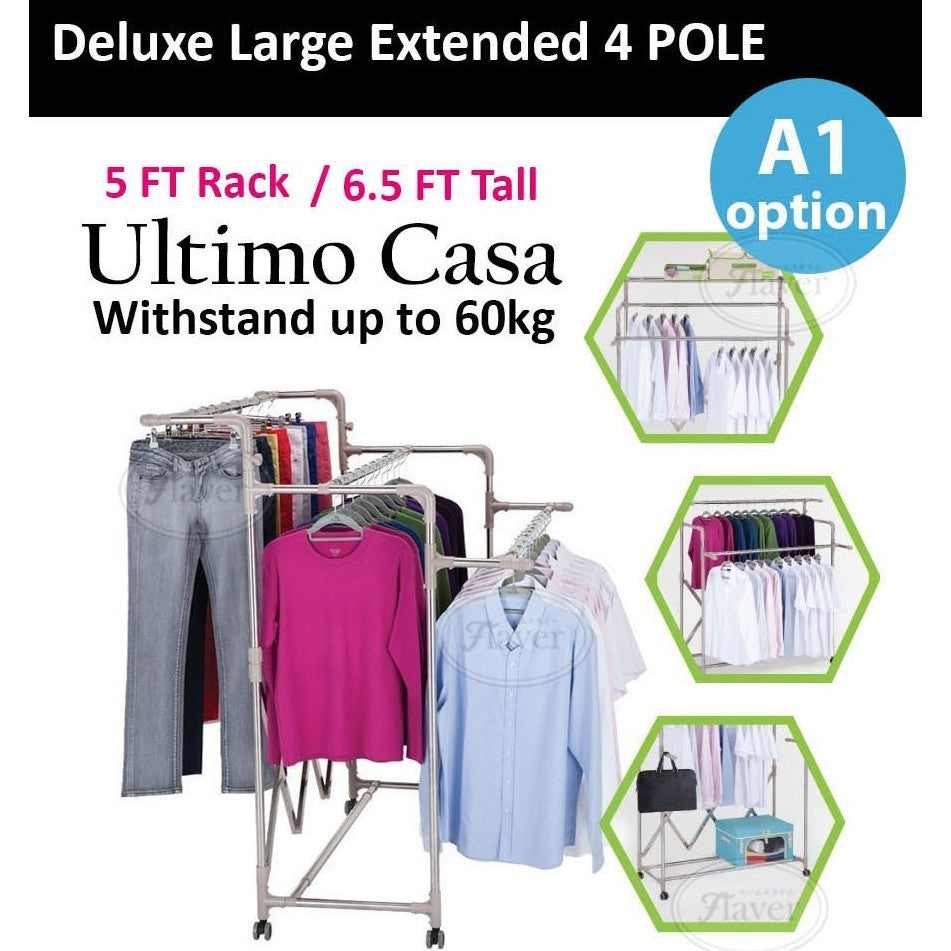 Krafter Korea 5ft Stainless Steel Deluxe Clothes Drying Rack