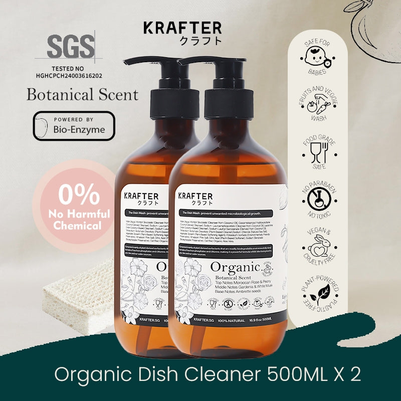 𝗡𝗘𝗪🥇500ml Eco Krafter Organic Dishwashing Liquid (Botanical) Fruits & veggies Wash with Bio-enyzme