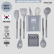 Load image into Gallery viewer, (SG Stock) Krafter®  Korea 9PCS Cooking Utensils Set Non-Stick Spatula Shovel Stainless Steel Kitchenware with Storage
