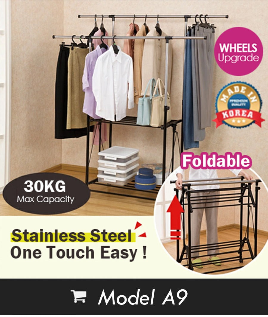 Stainless Steel Garment Clothes Drying Rack (Heavy Duty)