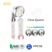 Load image into Gallery viewer, KRAFTER - 3 MODE HIGH PRESSURE CHAKRA CYRSTAL SILVER EDITION SHOWERHEAD
