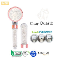 Load image into Gallery viewer, KRAFTER 3 MODE HIGH PRESSURE CHAKRA CYRSTAL ROSEGOLD SHOWERHEAD
