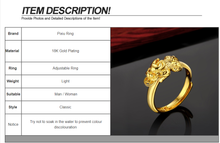 Load image into Gallery viewer, Gold Pixiu Ring For Men And Women [adjustable]
