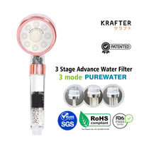 Load image into Gallery viewer, Smart Dechlorination - 3 Mode High Pressure Showerhead  With 3 Stage Patented Water Filter (Rose Gold)

