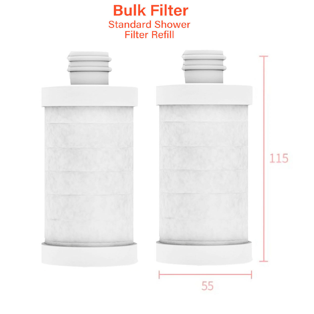 Pack of 2 Shower Filter Replacement  |  Purewater Korea  l  3 Stage  Patented Formula [Bulk Filter Edition]